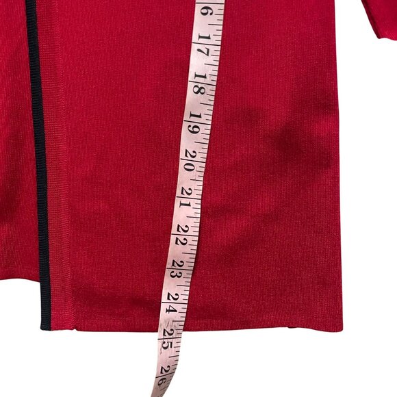 Ming Wang Red Black 3/4 Sleeve Button Jacket Women’s XS - Picture 6 of 8